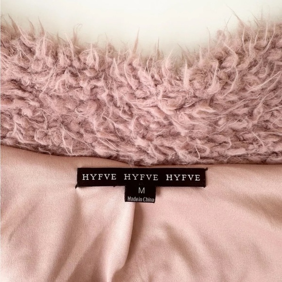 Hyfve Hyfve Hyfve M Teddy Sherpa Pink Faux Fur Coat Lined Good Condition Open - Picture 11 of 13